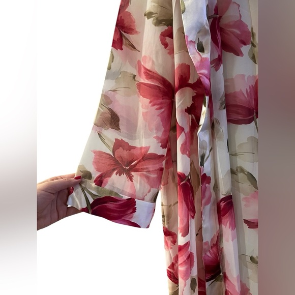 Vintage California Dynasty Pink Floral Robe Women’s Size Small - Picture 3 of 7